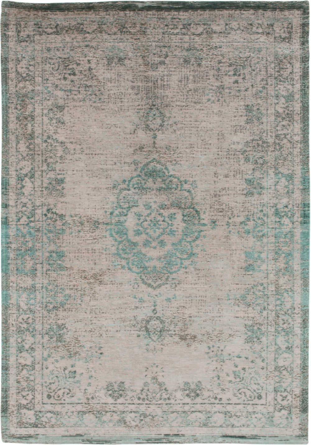 HomeRoots 3' Elegant Gray and Green Medallion Non-Skid Area Rug for Stylish Entryways and Kitchens 8' X 11' 548362