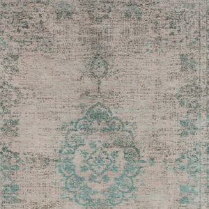 HomeRoots 3' Elegant Gray and Green Medallion Non-Skid Area Rug for Stylish Entryways and Kitchens 8' X 11' 548362