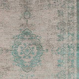 Homeroots 9' X 13' Gray And Green Medallion Non Skid Area Rug  100% Pet 548363