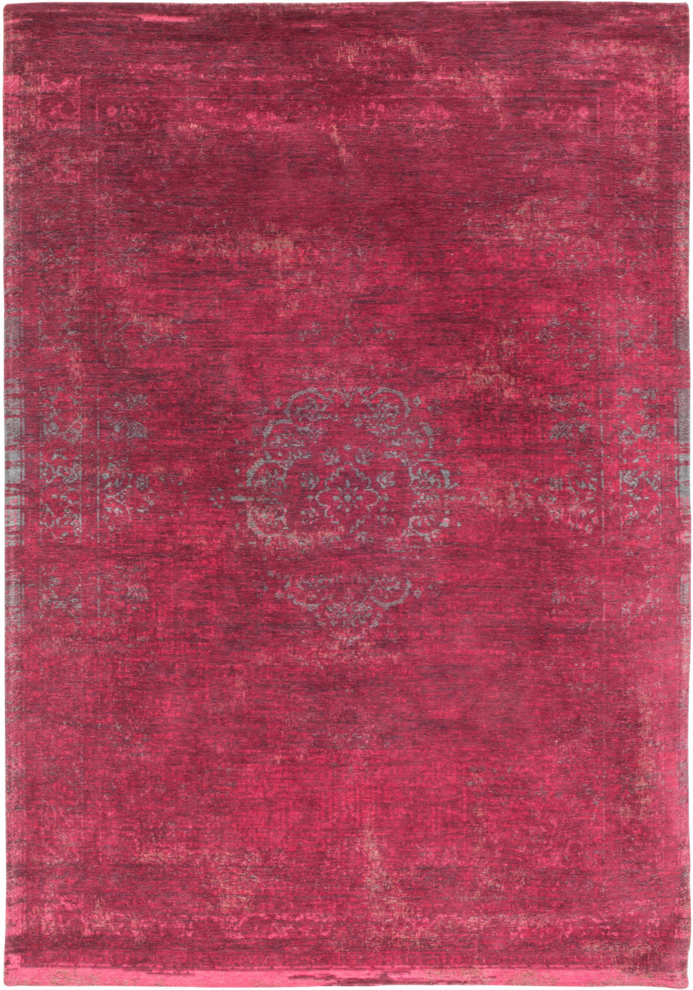 Homeroots 3' X 5' Gray And Pink Medallion Non Skid Area Rug  100% Pet 548364
