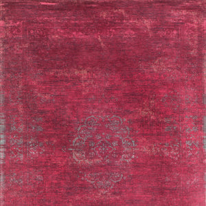 Homeroots 7' X 9' Gray And Pink Medallion Non Skid Area Rug  100% Pet 548367