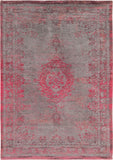 Homeroots 3' X 5' Gray And Pink Medallion Non Skid Area Rug  100% Pet 548370