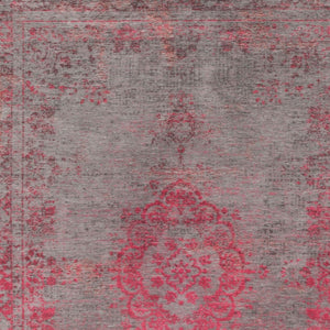 HomeRoots 3' Gray and Pink Medallion Area Rug - Elegant Non-Skid Design for Entryways and High-Traffic Spaces 7' X 9' 548373