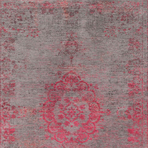 HomeRoots 3' Gray and Pink Medallion Area Rug - Elegant Non-Skid Design for Entryways and High-Traffic Spaces 9' X 13' 548375