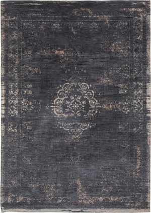 HomeRoots 3' Gray and Black Medallion Non-Skid Area Rug – Classic Style for Entryways, Kitchens & More 3' X 5' 548376