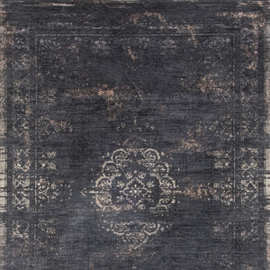 HomeRoots 3' Gray and Black Medallion Non-Skid Area Rug – Classic Style for Entryways, Kitchens & More 9' X 13' 548381