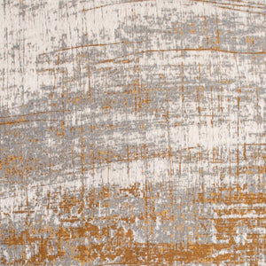 HomeRoots 3'' Gray and Gold Abstract Non-Skid Area Rug for High-Traffic Spaces - Elegant & Durable Design 3' X 5' 548388