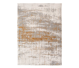 Homeroots 5' X 7' Gray And Gold Abstract Non Skid Area Rug  100% Pet 548389