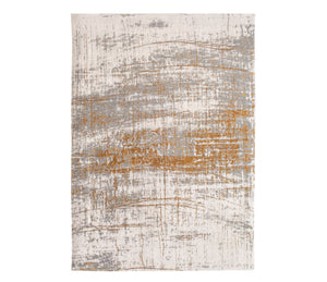 Homeroots 6' X 8' Gray And Gold Abstract Non Skid Area Rug  100% Pet 548390