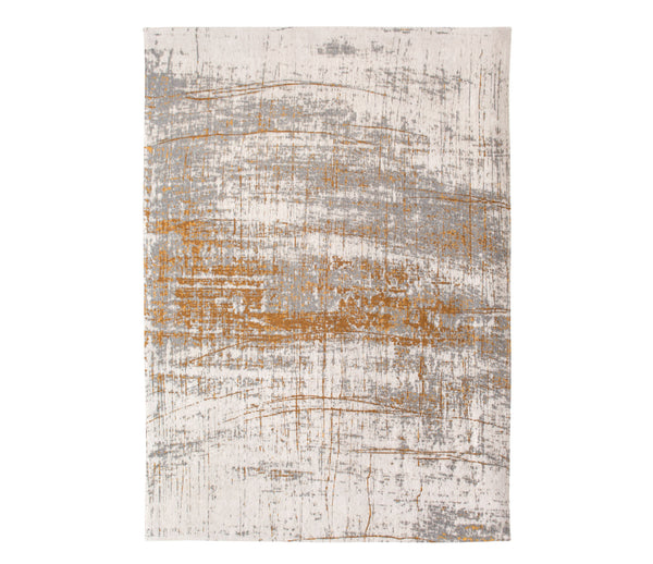Homeroots 7' X 9' Gray And Gold Abstract Non Skid Area Rug  100% Pet 548391