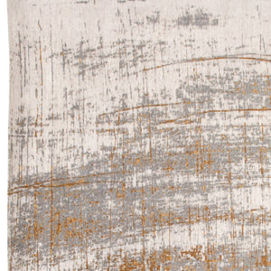 HomeRoots 9' Elegant Gray and Gold Abstract Non-Skid Area Rug for High-Traffic Spaces, Durable & Stylish Design 548393