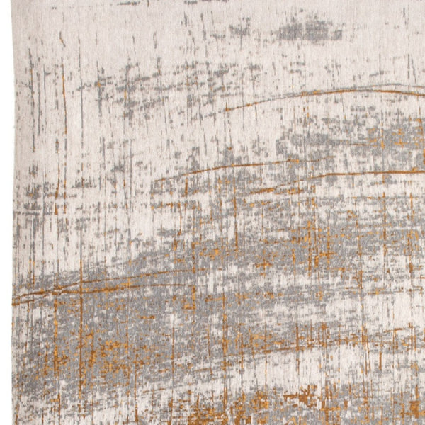 HomeRoots 9' Elegant Gray and Gold Abstract Non-Skid Area Rug for High-Traffic Spaces, Durable & Stylish Design 548393