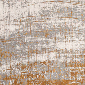 Homeroots 5' Gray And Gold Round Abstract Non Skid Area Rug  100% Pet 548394