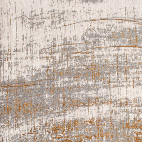 HomeRoots 3'' Gray and Gold Abstract Non-Skid Area Rug for High-Traffic Spaces - Elegant & Durable Design 8' Round 548395