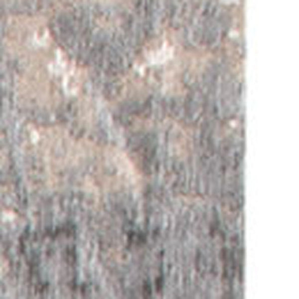 HomeRoots 3' Gray and White Abstract Non-Skid Area Rug - Modern Design for Entryways and Kitchens, Easy Care 3' X 5' 548396