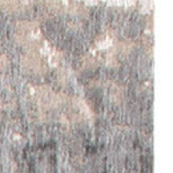 HomeRoots 3' Gray and White Abstract Non-Skid Area Rug - Modern Design for Entryways and Kitchens, Easy Care 5' X 7' 548397