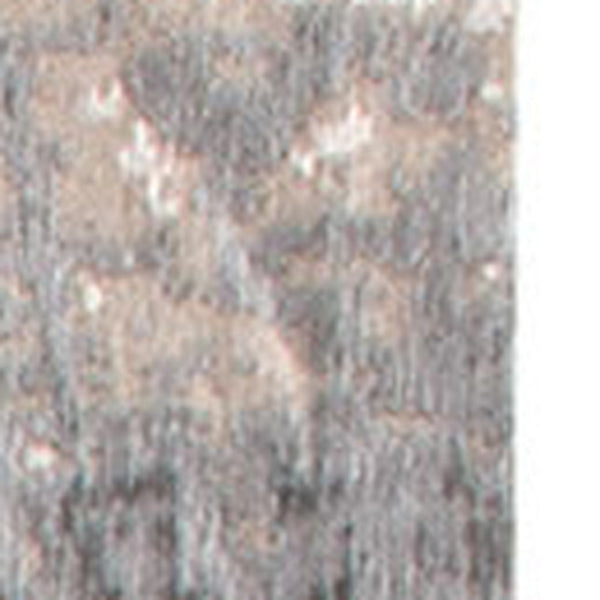 HomeRoots 3' Gray and White Abstract Non-Skid Area Rug - Modern Design for Entryways and Kitchens, Easy Care 8' Round 548403
