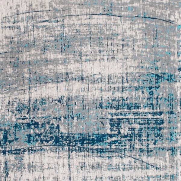 HomeRoots 3' Blue and Gray Abstract Non-Skid Area Rug for Entryways and High-Traffic Spaces - Modern Design 3' X 5' 548404