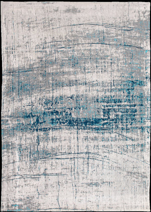 Homeroots 7' X 9' Blue And Gray Abstract Non Skid Area Rug  100% Pet 548407