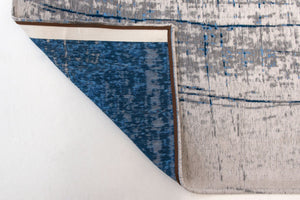 HomeRoots 3' Blue and Gray Abstract Non-Skid Area Rug for Entryways and High-Traffic Spaces - Modern Design 8' X 11' 548408