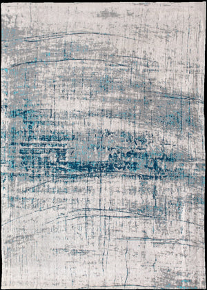HomeRoots 3' Blue and Gray Abstract Non-Skid Area Rug for Entryways and High-Traffic Spaces - Modern Design 8' X 11' 548408