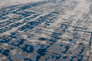 HomeRoots 9' X 13' Blue and Gray Abstract Area Rug – Non-Skid, Contemporary Design for High-Traffic Spaces 548409