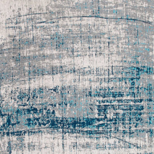 HomeRoots 9' X 13' Blue and Gray Abstract Area Rug – Non-Skid, Contemporary Design for High-Traffic Spaces 548409