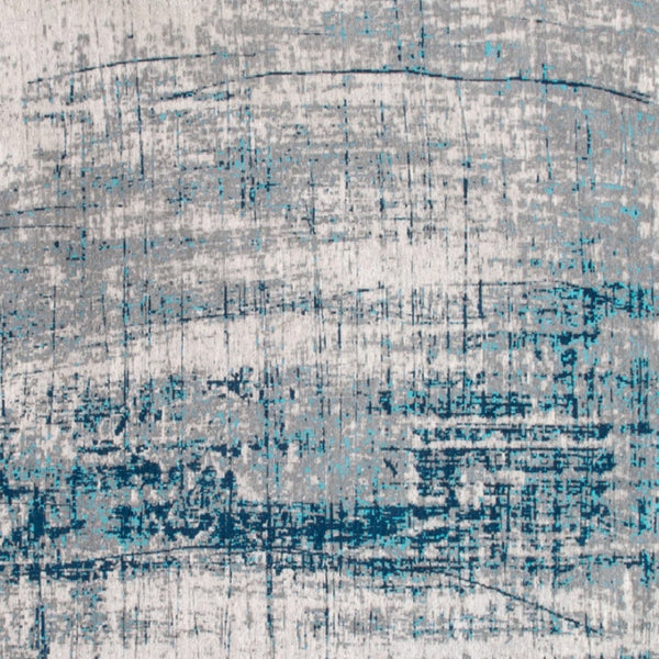 HomeRoots 9' X 13' Blue and Gray Abstract Area Rug – Non-Skid, Contemporary Design for High-Traffic Spaces 548409