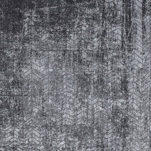 HomeRoots 3'' Black and Gray Chevron Non Skid Area Rug - Modern Design for Entryways and High-Traffic Spaces 3' X 5' 548420