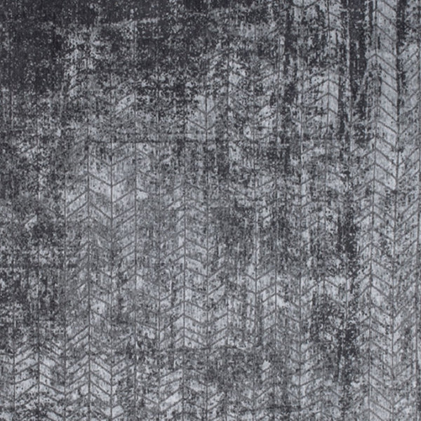 HomeRoots 3'' Black and Gray Chevron Non Skid Area Rug - Modern Design for Entryways and High-Traffic Spaces 3' X 5' 548420