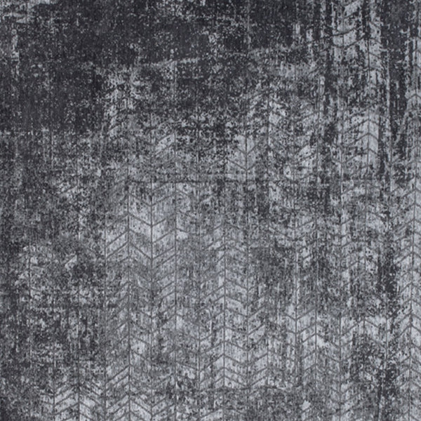 Homeroots 7' X 9' Black And Gray Chevron Non Skid Area Rug  100% Pet 548423