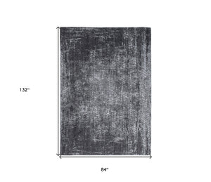 Homeroots 8' X 11' Black And Gray Chevron Non Skid Area Rug  100% Pet 548424