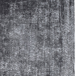 HomeRoots 9' X 13' Stylish Black and Gray Chevron Non-Skid Area Rug for Modern Home Décor & Safety 548425