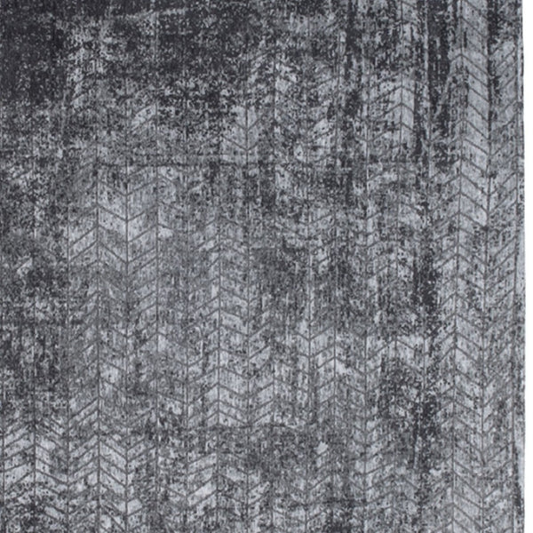 HomeRoots 9' X 13' Stylish Black and Gray Chevron Non-Skid Area Rug for Modern Home Décor & Safety 548425