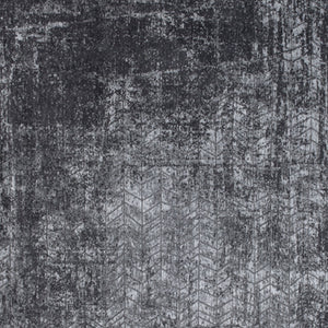 Homeroots 5' Black And Gray Round Chevron Non Skid Area Rug  100% Pet 548426