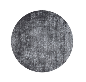 Homeroots 5' Black And Gray Round Chevron Non Skid Area Rug  100% Pet 548426