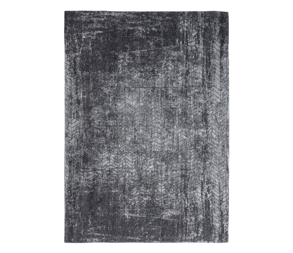 HomeRoots 3'' Black and Gray Chevron Non Skid Area Rug - Modern Design for Entryways and High-Traffic Spaces 8' Round 548427