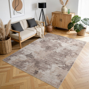 English Elm Crystal Collection Abstract Geometric Low Pile Area Rug for Living Room or Entryway Beige B186P479417