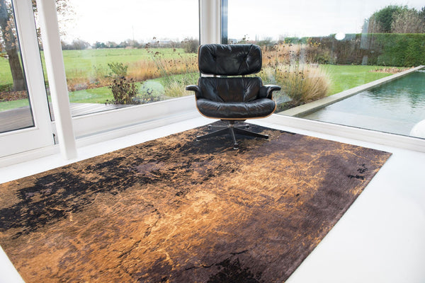 HomeRoots 9' X 13' Yellow and Brown Abstract Non-Skid Area Rug – Modern Design for Stylish, Safe Spaces! 548441
