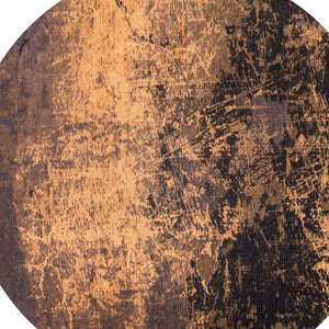 Homeroots 5' Yellow And Brown Round Abstract Non Skid Area Rug  100% Pet 548442