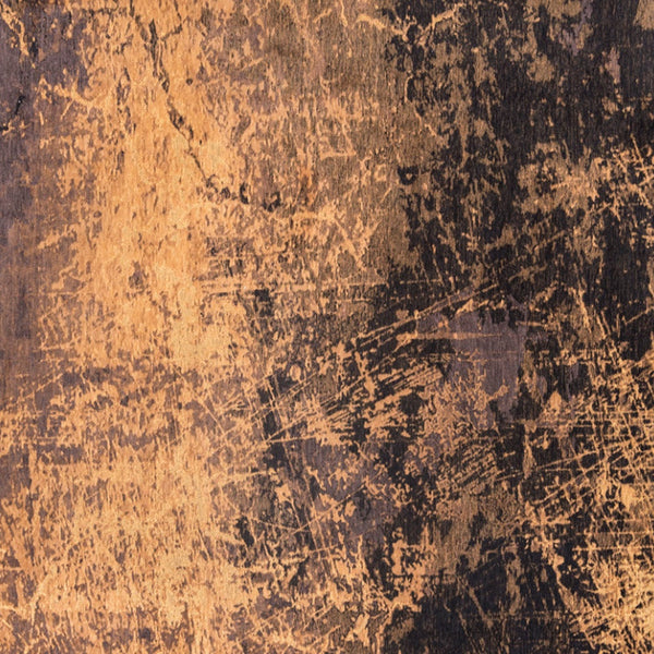 Homeroots 5' Yellow And Brown Round Abstract Non Skid Area Rug  100% Pet 548442