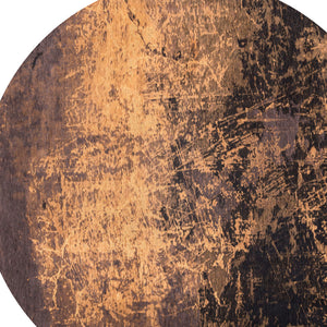 Homeroots 8' Yellow And Brown Round Abstract Non Skid Area Rug  100% Pet 548443