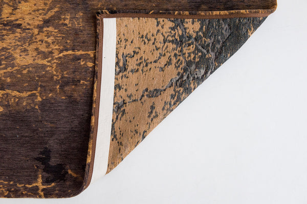 Homeroots 8' Yellow And Brown Round Abstract Non Skid Area Rug  100% Pet 548443