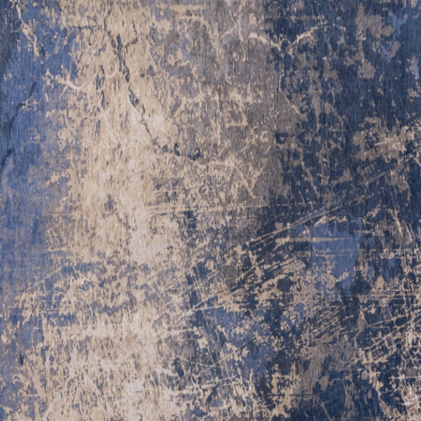 HomeRoots 3'' Blue and Gray Abstract Non-Skid Area Rug for Entryways and Kitchens - Modern, Low-Pile Design 3' X 5' 548444