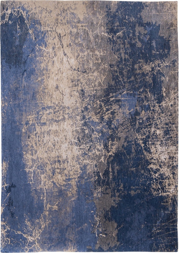 HomeRoots 3'' Blue and Gray Abstract Non-Skid Area Rug for Entryways and Kitchens - Modern, Low-Pile Design 6' X 8' 548446