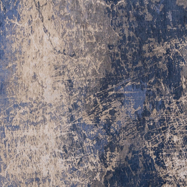 HomeRoots 3'' Blue and Gray Abstract Non-Skid Area Rug for Entryways and Kitchens - Modern, Low-Pile Design 6' X 8' 548446