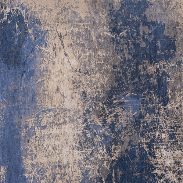 HomeRoots 3'' Blue and Gray Abstract Non-Skid Area Rug for Entryways and Kitchens - Modern, Low-Pile Design 6' X 8' 548446