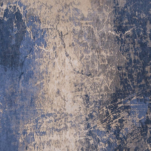 HomeRoots 3'' Blue and Gray Abstract Non-Skid Area Rug for Entryways and Kitchens - Modern, Low-Pile Design 8' X 11' 548448