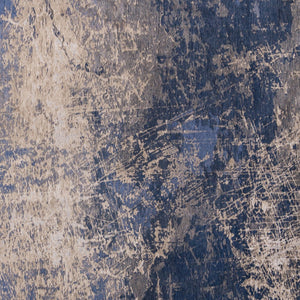 Homeroots 5' Blue And Gray Round Abstract Non Skid Area Rug  100% Pet 548450