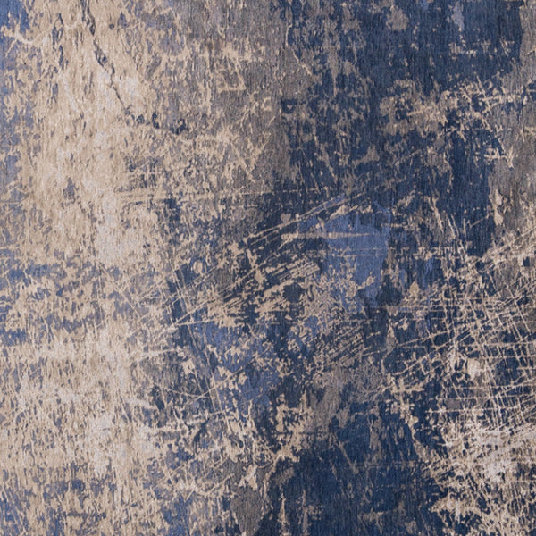 Homeroots 5' Blue And Gray Round Abstract Non Skid Area Rug  100% Pet 548450